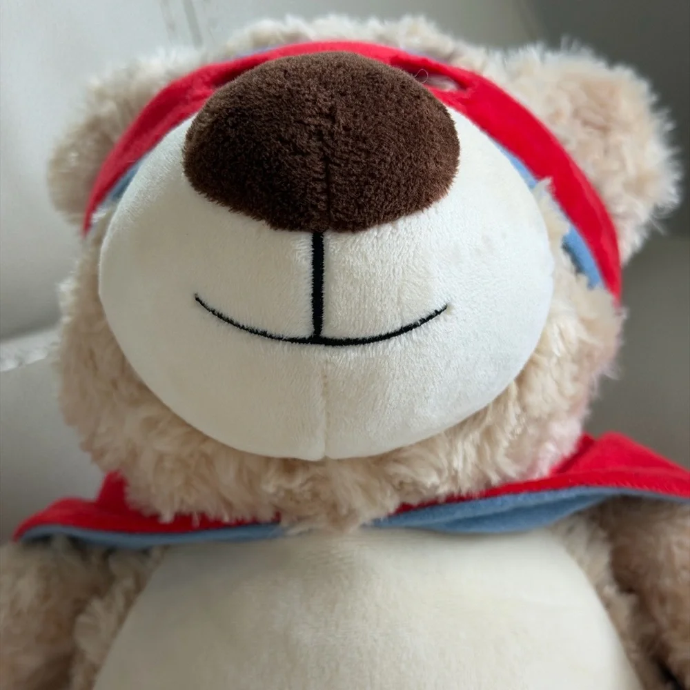 Cubbies Cubbyford Hero Plush Bear with Red Cape-Embroidery Belly